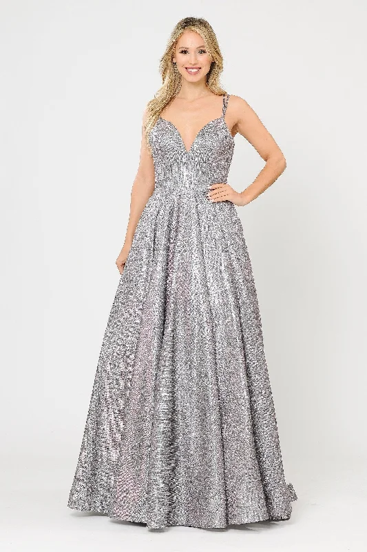 How to choose wedding guest dresses for a religious ceremony -Long Foiled Glitter Sweetheart Dress by Poly USA 8714
