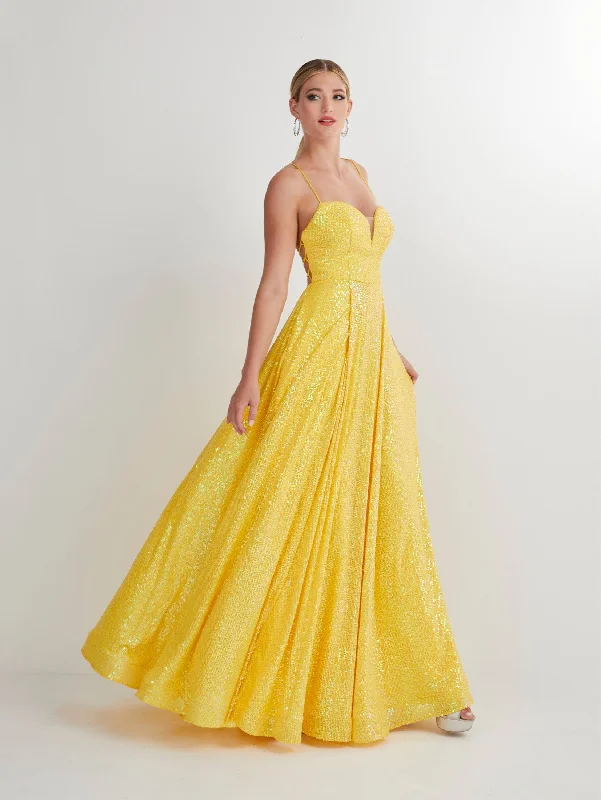 Perfect dresses for a wedding guest attending a winter wedding -Sequin Lace-Up Back A-line Gown by Studio 17 12900 Perfect dresses for a wedding guest attending a winter wedding -Sequin Lace-Up Back A-line Gown by Studio 17 12900
