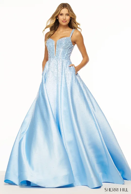 formal dresses with satin belts for waist definition --56106