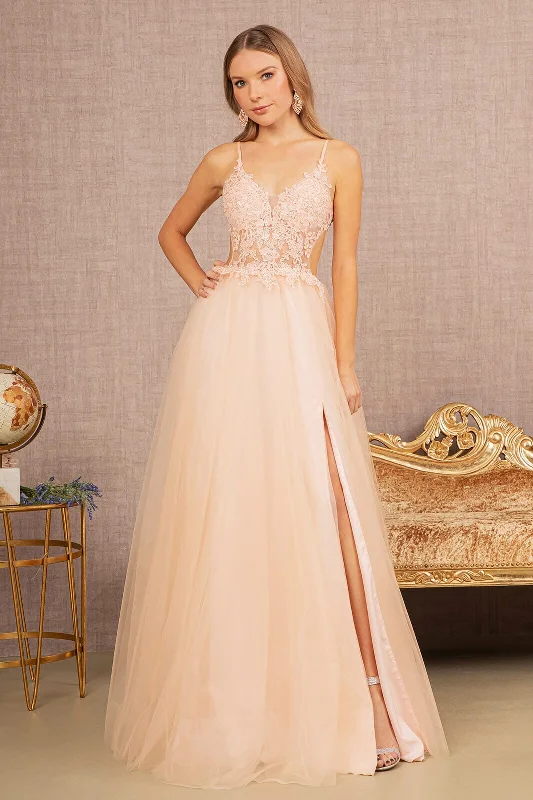 formal dresses for tall women with high slits --Applique Sleeveless A-line Gown by Elizabeth K GL3152 formal dresses for tall women with high slits --Applique Sleeveless A-line Gown by Elizabeth K GL3152