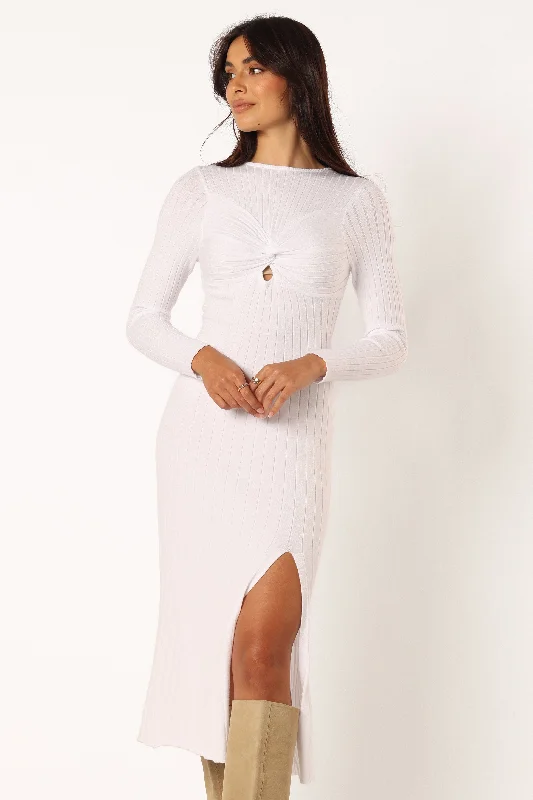 Affordable floral spring dresses for under $100 -Zayla Long Sleeve Midi Dress - Cream Affordable floral spring dresses for under $100 -Zayla Long Sleeve Midi Dress - Cream