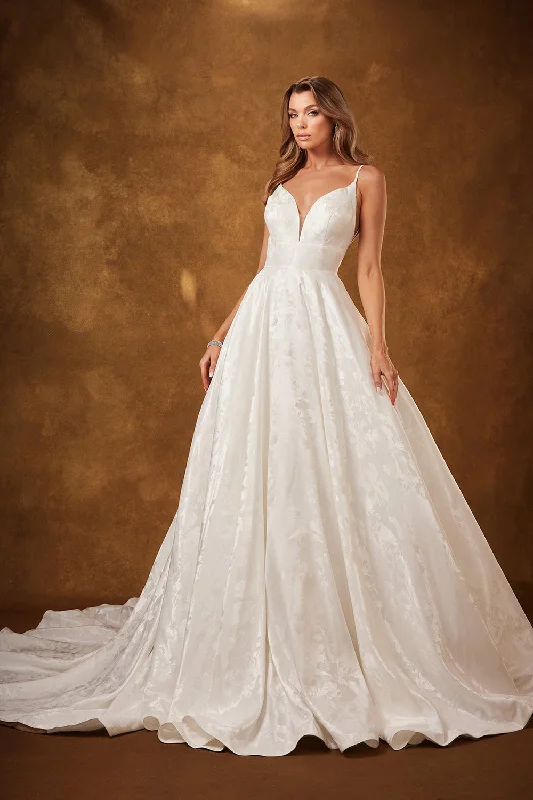 Wedding guest dresses that combine comfort and elegance -Brocade Sleeveless Bridal Gown by Abby Lane 97251 Wedding guest dresses that combine comfort and elegance -Brocade Sleeveless Bridal Gown by Abby Lane 97251