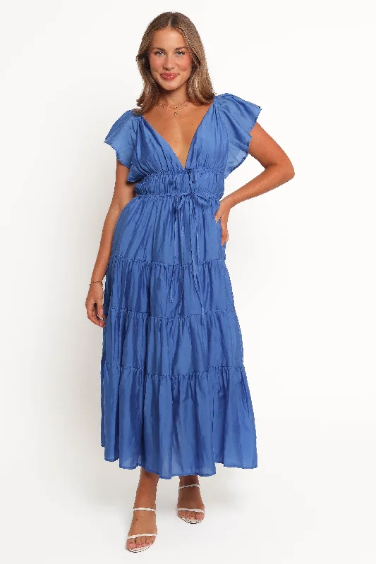 Sexy black party dresses for intimate events -Elowen Midi Dress - Cobalt Blue