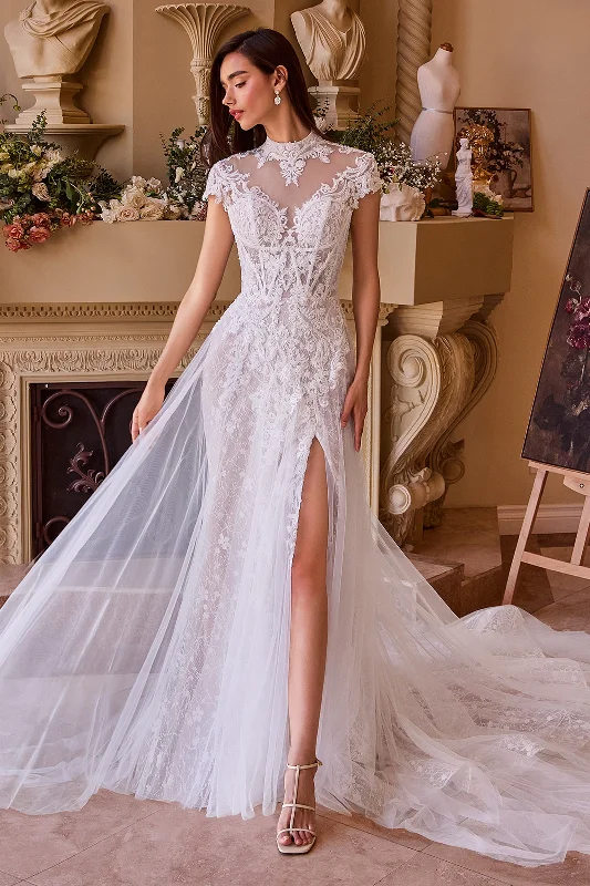 cocktail dresses with velvet finishes for winter warmth --Short Sleeve A-line Bridal Gown by Ladivine WL035 cocktail dresses with velvet finishes for winter warmth --Short Sleeve A-line Bridal Gown by Ladivine WL035