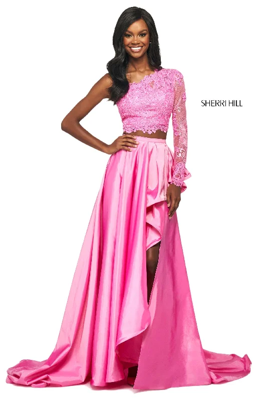 Two piece skirt sets with button-up tops- -53771