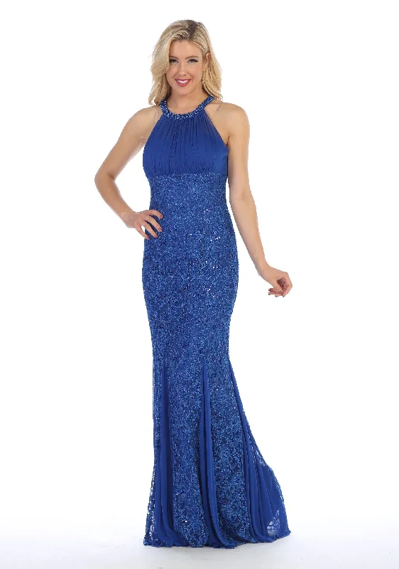 Wedding guest dresses with intricate beadwork for a luxurious look -Sequin Lace Long Halter Mermaid Dress by Celavie 8300 Wedding guest dresses with intricate beadwork for a luxurious look -Sequin Lace Long Halter Mermaid Dress by Celavie 8300