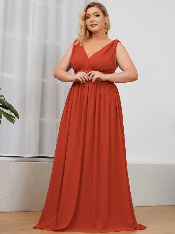 Chic gold party dresses for festive occasions -Double V-Neck Maxi Long Wholesale Plus Size Evening Dresses Chic gold party dresses for festive occasions -Double V-Neck Maxi Long Wholesale Plus Size Evening Dresses