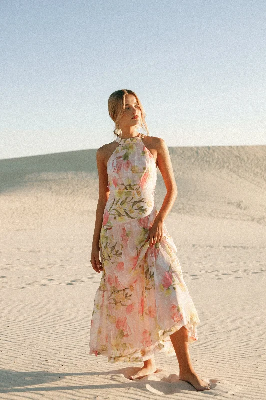 Spring dresses for travel with lightweight materials -Eden Maxi Dress - Acacia Blossom