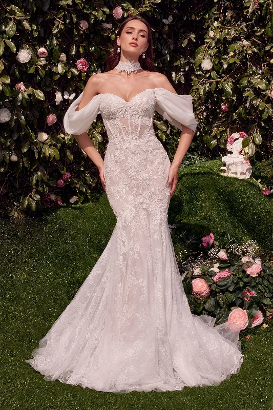 Sophisticated wedding guest dresses for formal ceremonies -Lace Corset Mermaid Bridal Gown by Ladivine WL031 Sophisticated wedding guest dresses for formal ceremonies -Lace Corset Mermaid Bridal Gown by Ladivine WL031