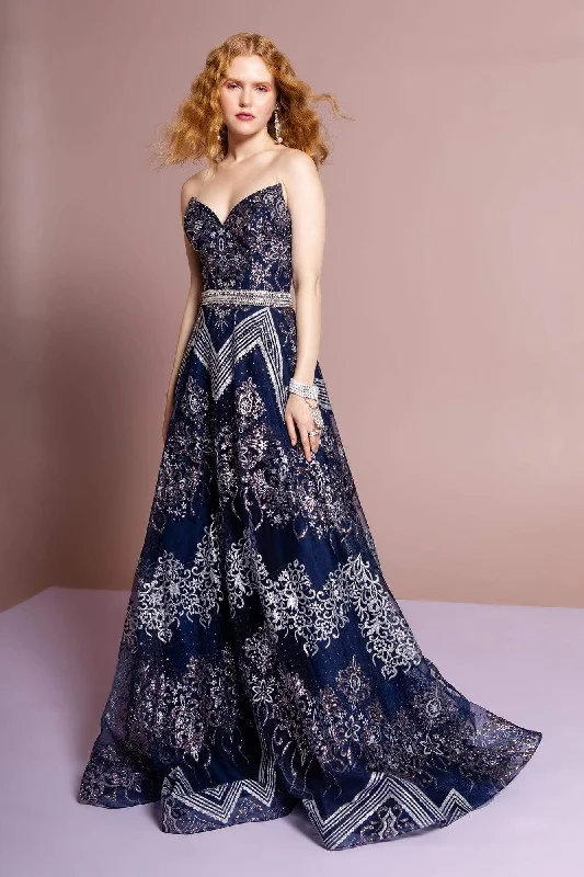 GLS by Gloria - GL2649 Strapless Embellished A-line Gown