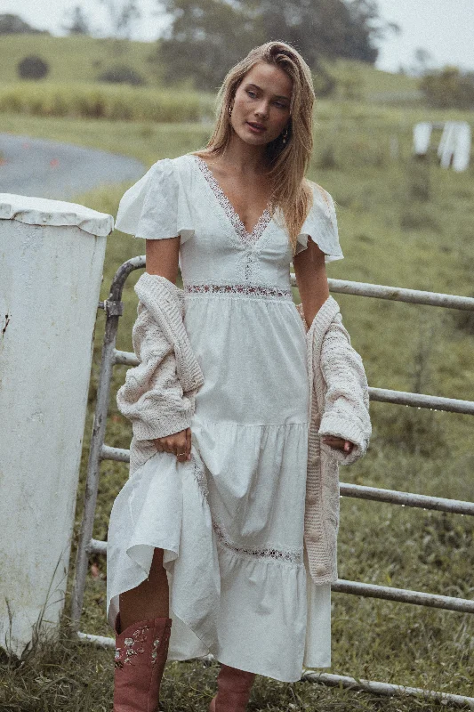 High-quality cocktail dresses for special occasions -Minny Maxi Dress - Cream