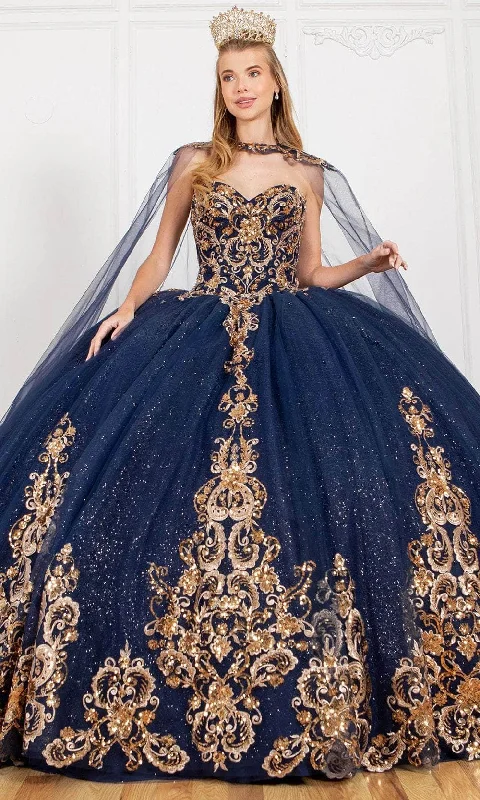 Cinderella Couture 8063J - Floral Applique Sweetheart Ballgown