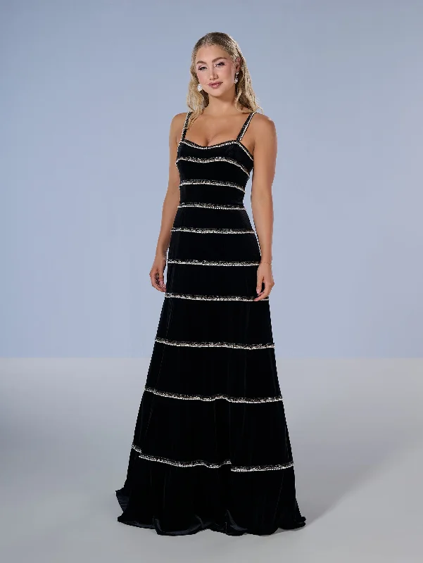 satin formal dresses with adjustable straps for comfort --Velvet Sleeveless A-line Gown by Tiffany Designs 16223 satin formal dresses with adjustable straps for comfort --Velvet Sleeveless A-line Gown by Tiffany Designs 16223