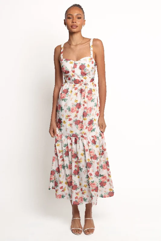 Spring dresses with high-low hems for a modern look -Donatella Maxi Dress - Floral