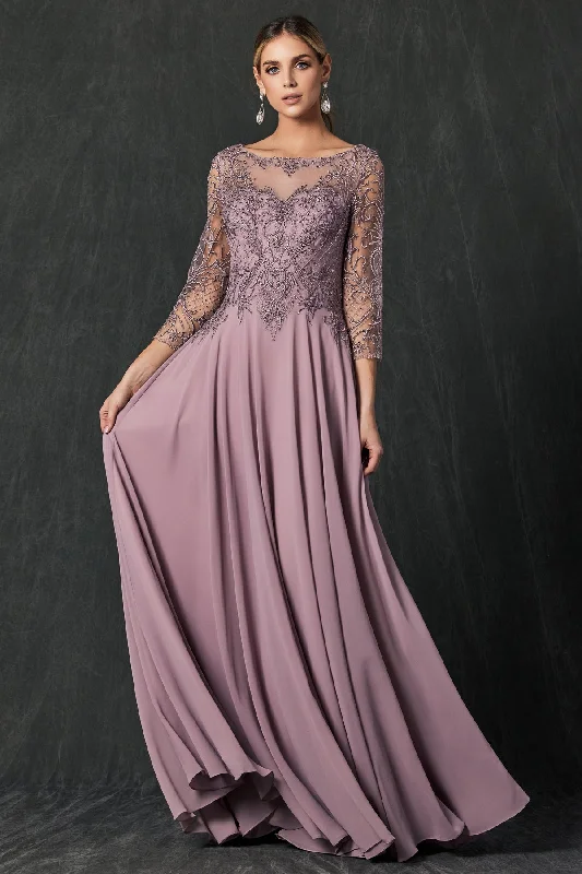 bridesmaid dresses for beach weddings in bright colors --Embroidered 3/4 Sleeve Chiffon Gown by Juliet M11 bridesmaid dresses for beach weddings in bright colors --Embroidered 3/4 Sleeve Chiffon Gown by Juliet M11