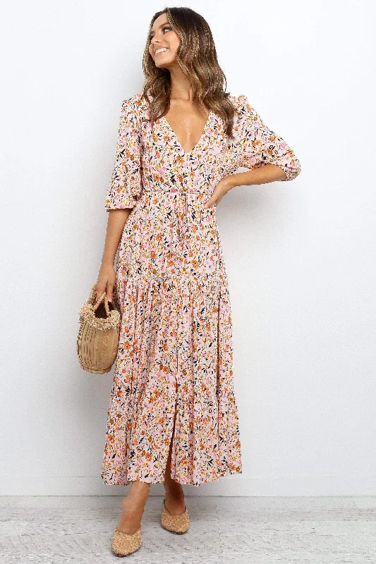Casual dresses for birthday parties -Kelda Dress - Beige