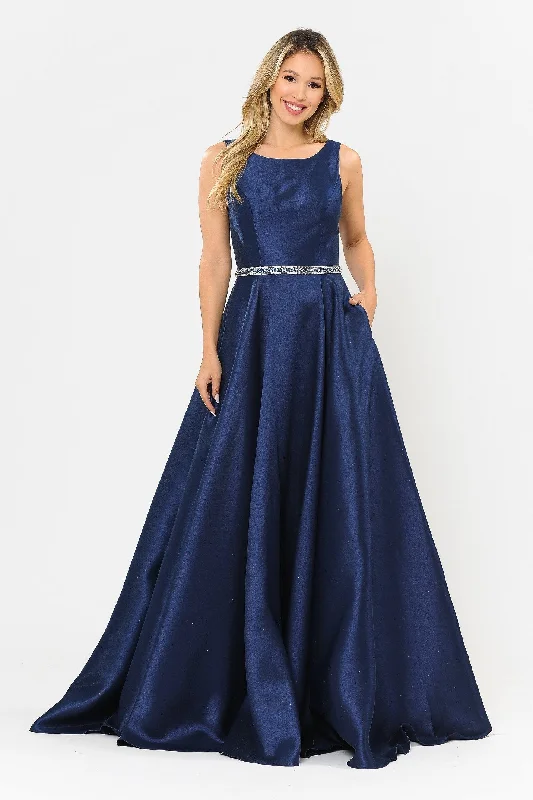 Wedding guest dresses for a beachside ceremony -Long Sleeveless Mikado Dress by Poly USA 8678 - Outlet Wedding guest dresses for a beachside ceremony -Long Sleeveless Mikado Dress by Poly USA 8678 - Outlet