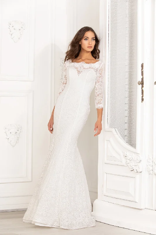 Wedding guest dresses that pair well with gold accessories -Long Sleeve Lace Bridal Gown by Abby Lane 97101 Wedding guest dresses that pair well with gold accessories -Long Sleeve Lace Bridal Gown by Abby Lane 97101
