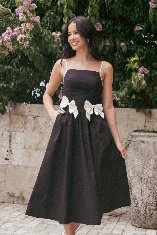 Casual yet stylish party dresses -Tia Midi Dress - Black