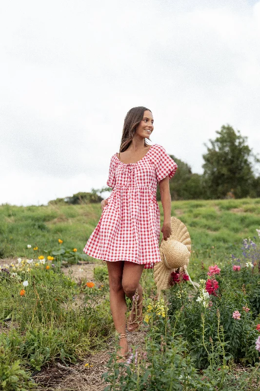 Spring dresses for work with a professional look -Dorothea Mini Dress - Red