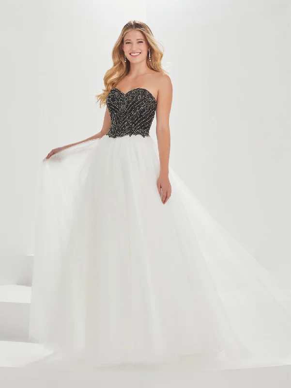 cocktail dresses with long sleeves for cooler weather --Beaded Tulle Strapless A-line Gown by Tiffany Designs 16010 cocktail dresses with long sleeves for cooler weather --Beaded Tulle Strapless A-line Gown by Tiffany Designs 16010