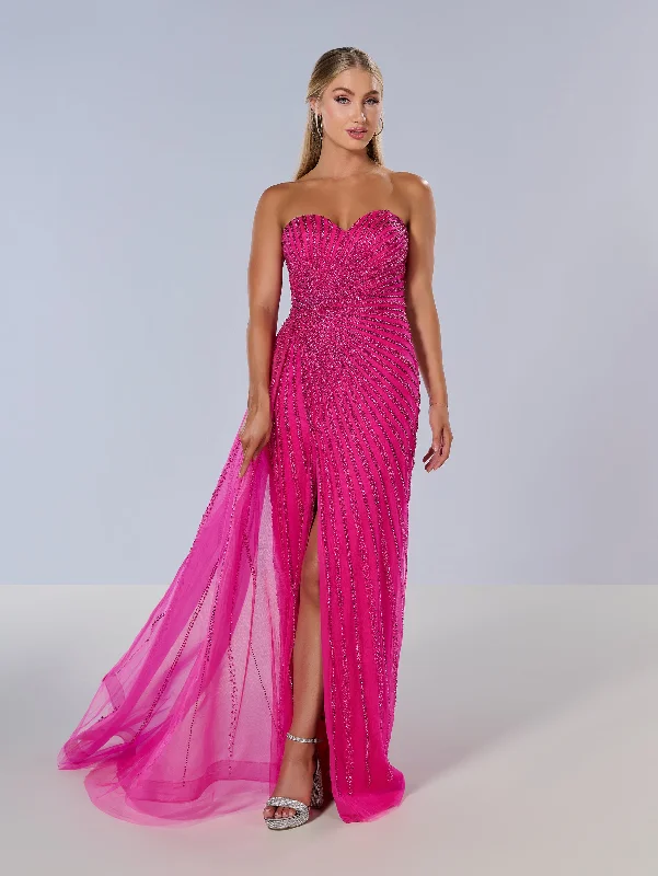 chiffon formal dresses for summer weddings outdoor --Beaded Fitted Strapless Slit Gown by Tiffany Designs 16214 chiffon formal dresses for summer weddings outdoor --Beaded Fitted Strapless Slit Gown by Tiffany Designs 16214