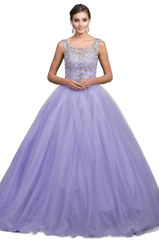 Dancing Queen - 1194A Jeweled Illusion Scoop Bodice Ballgown
