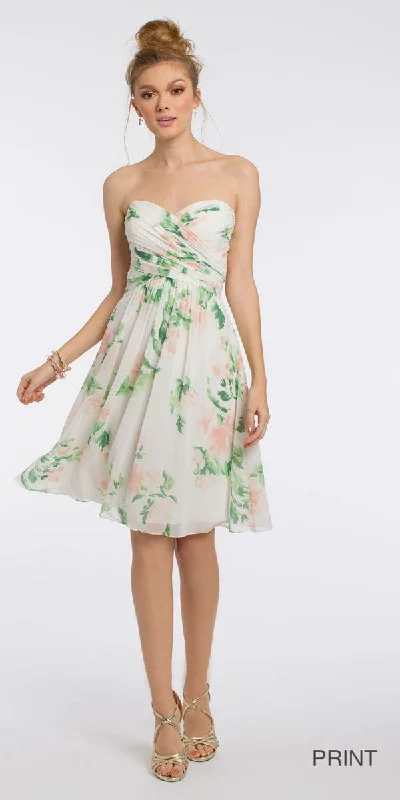 Affordable party dresses for last-minute occasions -Print Criss Cross Bodice Dress