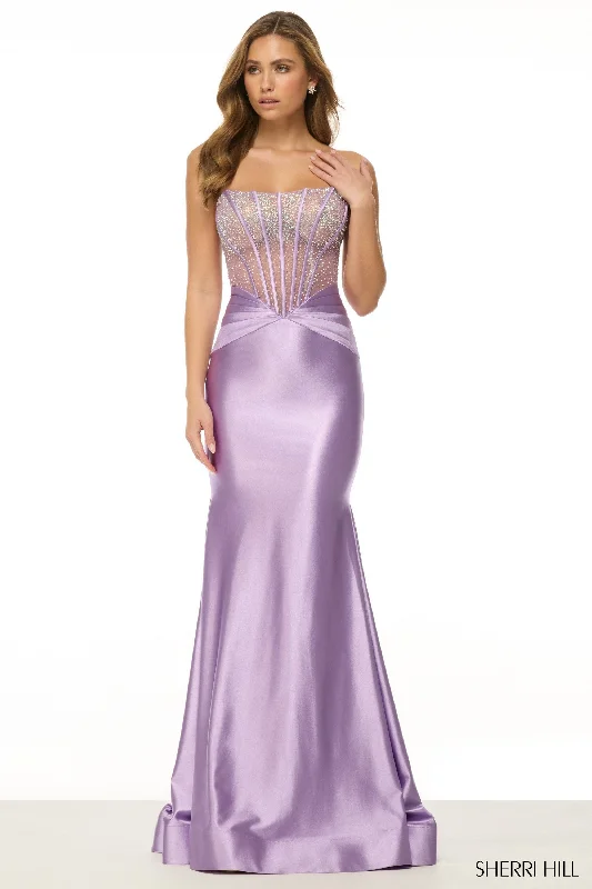formal dresses with satin fabric for smooth texture --57071