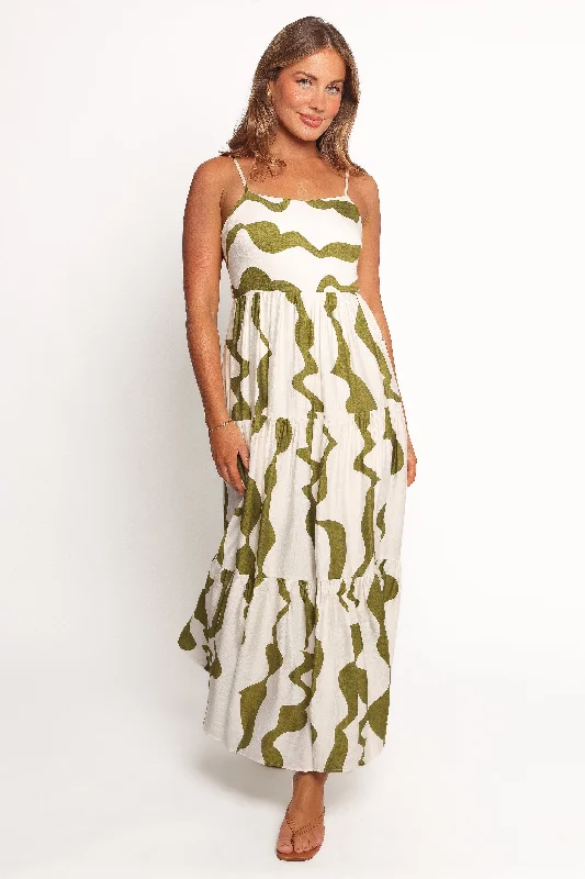 Stunning dresses for trendy party nights -Cora Maxi Dress - Green