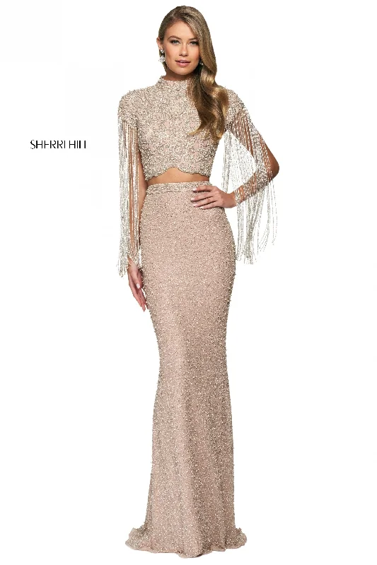 Two piece skirt sets with metallic accents for a bold look- -54057