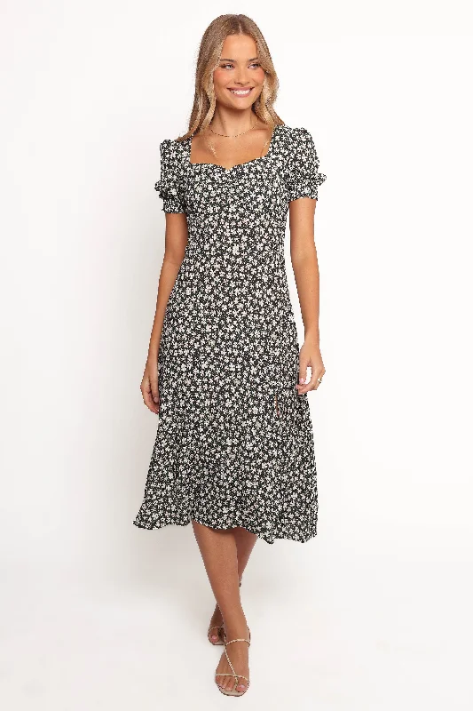 Affordable but high-quality wedding guest dresses for every budget -Franklin Dress - Black Floral Affordable but high-quality wedding guest dresses for every budget -Franklin Dress - Black Floral