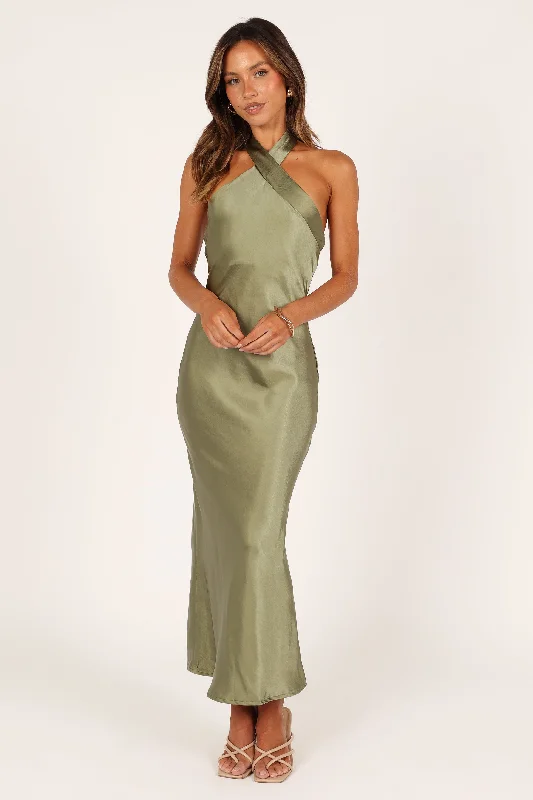 bridesmaid dresses with mesh sleeves for subtle elegance --Grasie Midi Dress - Olive bridesmaid dresses with mesh sleeves for subtle elegance --Grasie Midi Dress - Olive