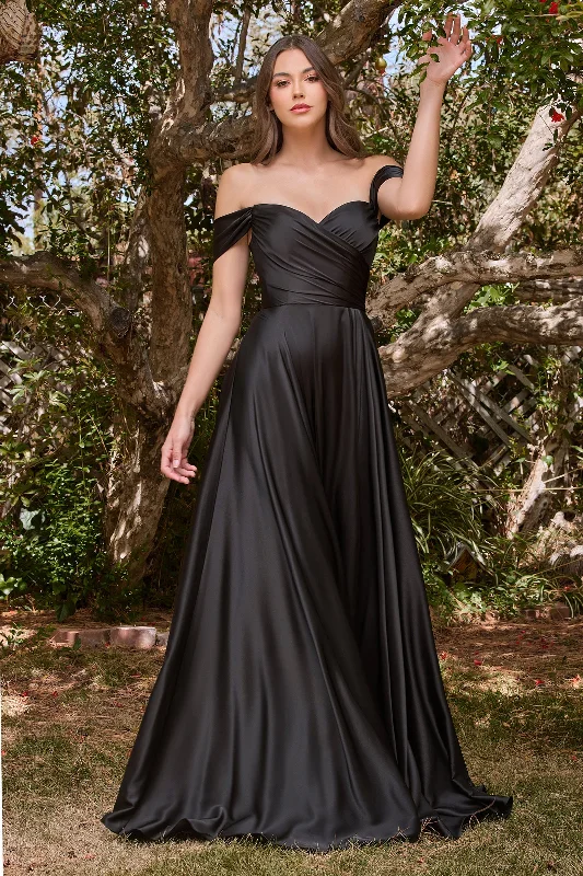 bridesmaid dresses with mesh panels for modern style --Curve Off Shoulder A-line Satin Gown by Ladivine 7493C - Outlet bridesmaid dresses with mesh panels for modern style --Curve Off Shoulder A-line Satin Gown by Ladivine 7493C - Outlet
