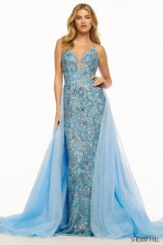 formal dresses with pleated skirts for graceful movement --56018