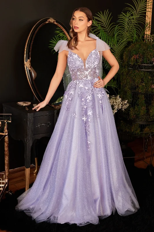 formal dresses with embroidered beadwork for luxury appeal --Butterfly Applique Tulle Gown by Ladivine CB097 formal dresses with embroidered beadwork for luxury appeal --Butterfly Applique Tulle Gown by Ladivine CB097