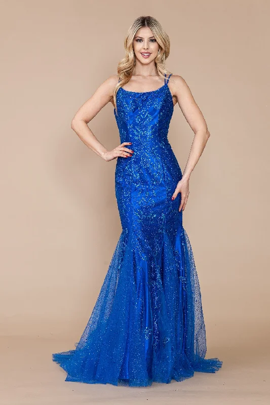 cocktail dresses in jewel tones for fall events --Fitted Glitter Print Sleeveless Gown by Poly USA 9306 cocktail dresses in jewel tones for fall events --Fitted Glitter Print Sleeveless Gown by Poly USA 9306