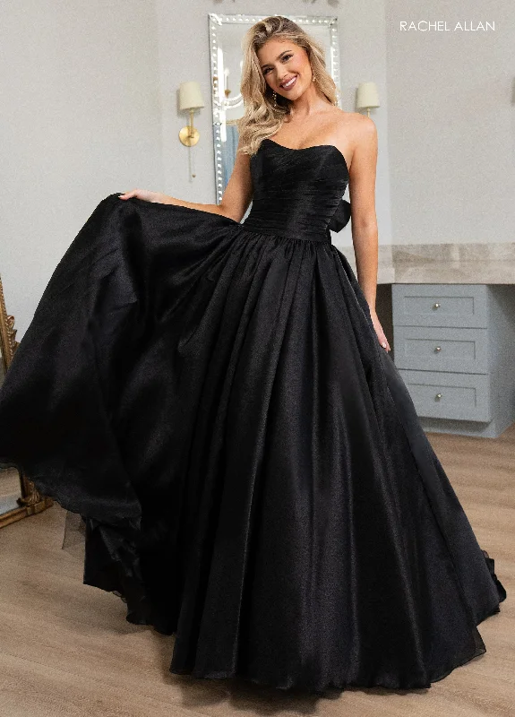 cocktail dresses with embroidered sleeves for elegance --Organza Strapless A-line Gown by Rachel Allan 70768 cocktail dresses with embroidered sleeves for elegance --Organza Strapless A-line Gown by Rachel Allan 70768