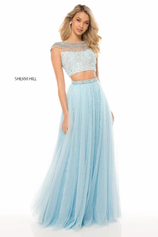 Two piece skirt sets with halter tops for beach parties- -51973