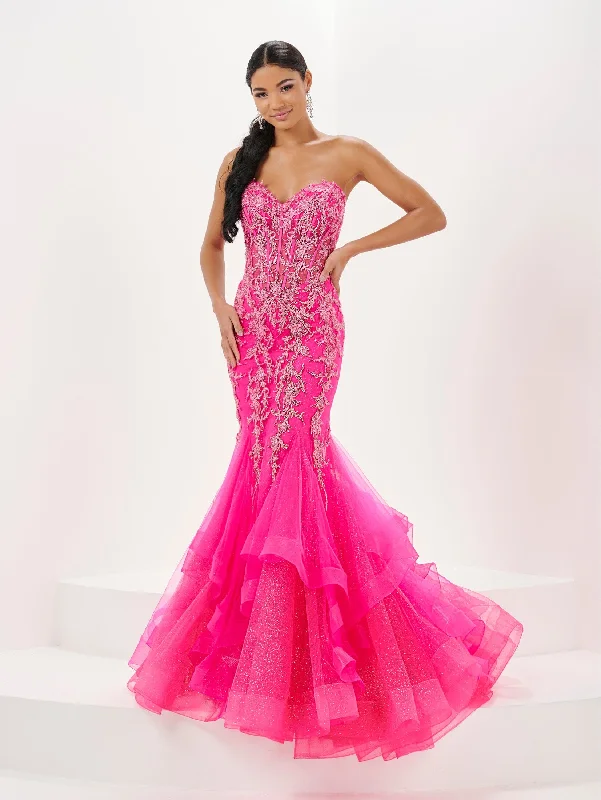 Chic cocktail dresses for wedding guest attire -Strapless Ruffled Mermaid Dress by Tiffany Designs 16057 Chic cocktail dresses for wedding guest attire -Strapless Ruffled Mermaid Dress by Tiffany Designs 16057