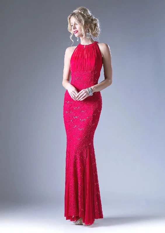 Wedding guest dresses for summer weddings -Long High Neck Lace Dress by Cinderella Divine A1613 Wedding guest dresses for summer weddings -Long High Neck Lace Dress by Cinderella Divine A1613