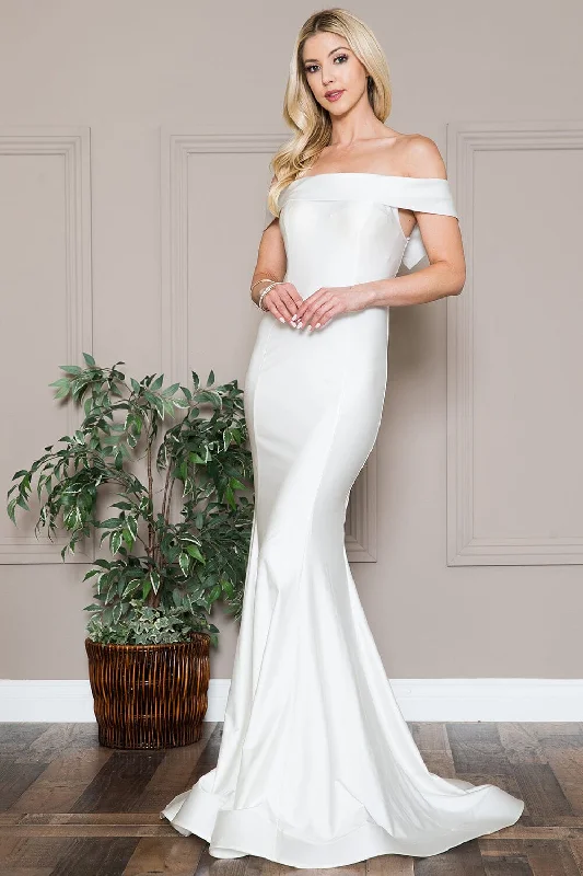 Bold wedding guest dresses in jewel tones for evening weddings -Lycra Off Shoulder Mermaid Dress by Amelia Couture 373 Bold wedding guest dresses in jewel tones for evening weddings -Lycra Off Shoulder Mermaid Dress by Amelia Couture 373