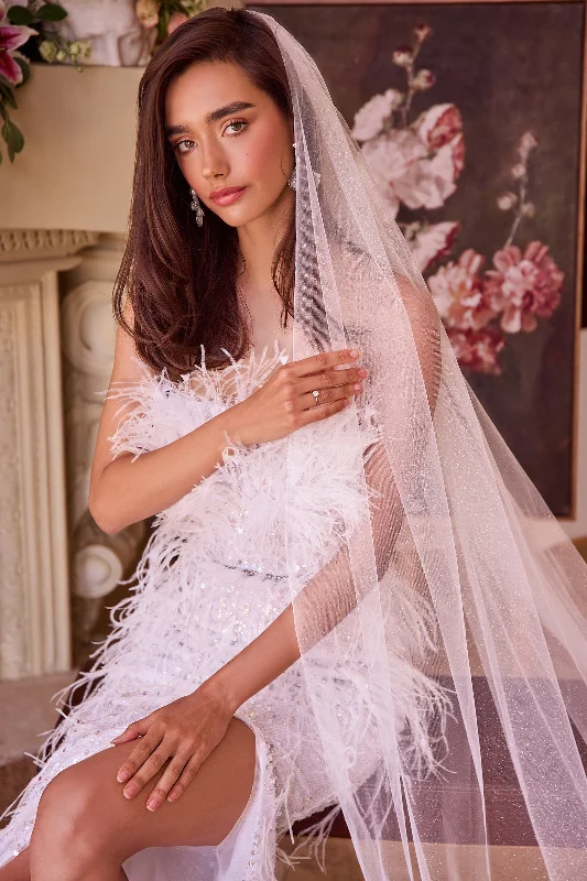 Wedding guest dresses with delicate lace trim for a feminine touch -Sparkle Cathedral Veil by Ladivine V009 Wedding guest dresses with delicate lace trim for a feminine touch -Sparkle Cathedral Veil by Ladivine V009