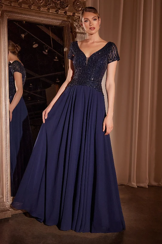 Stylish wedding guest dresses for daytime cocktail receptions -Chiffon Short Sleeve A-line Gown by Ladivine CL07 Stylish wedding guest dresses for daytime cocktail receptions -Chiffon Short Sleeve A-line Gown by Ladivine CL07