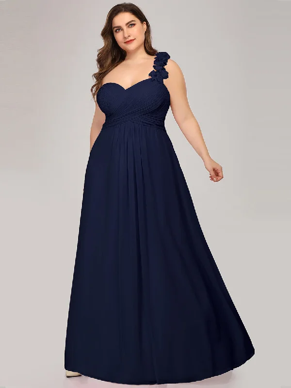 High-quality formal party dresses for women -One Shoulder Plus Size Wholesale Chiffon Bridesmaid Dresses