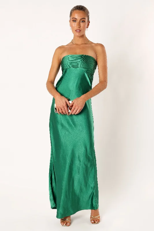 formal dresses with built-in shapewear for smooth figure --Adina Maxi Dress - Emerald formal dresses with built-in shapewear for smooth figure --Adina Maxi Dress - Emerald