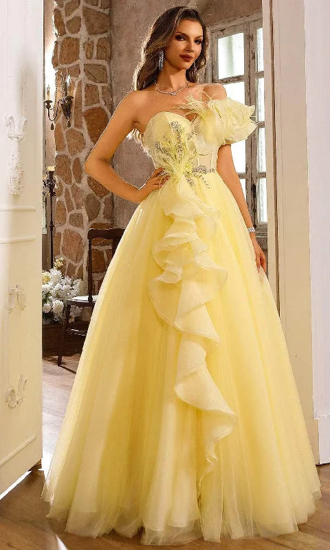 Terani Couture 251P4074 - Sweetheart Cascading Ruffle Ballgown