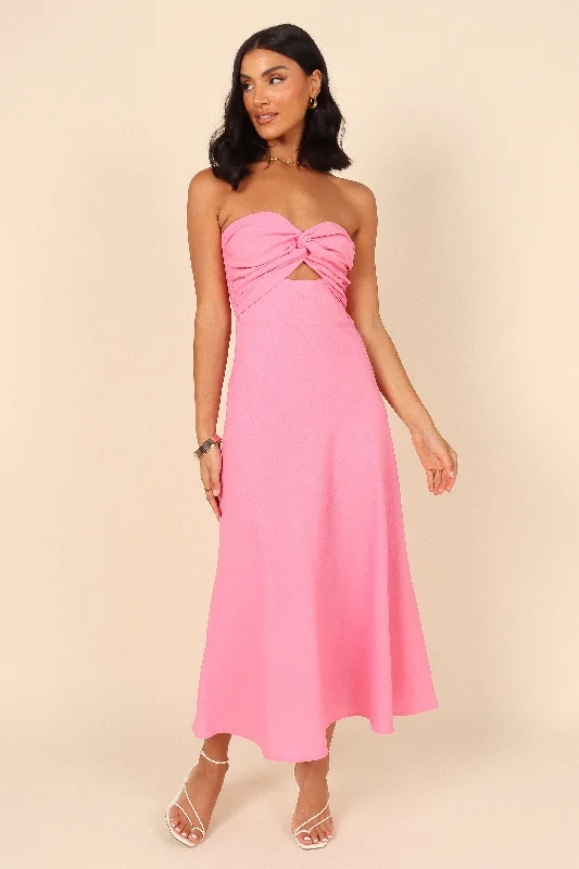 Wedding guest dresses with bell sleeves for a bohemian feel -Rosetta Dress - Pink