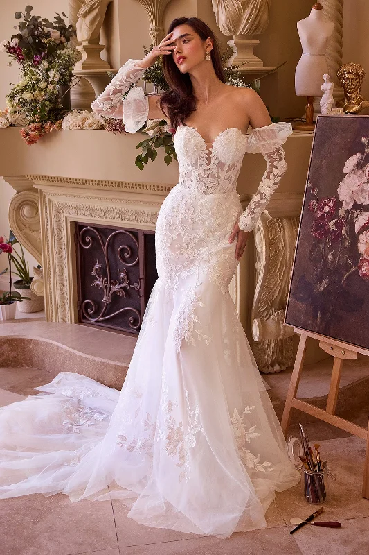 Effortlessly chic wedding guest dresses for sophisticated events -Strapless Glove Mermaid Bridal Gown by Ladivine WL033