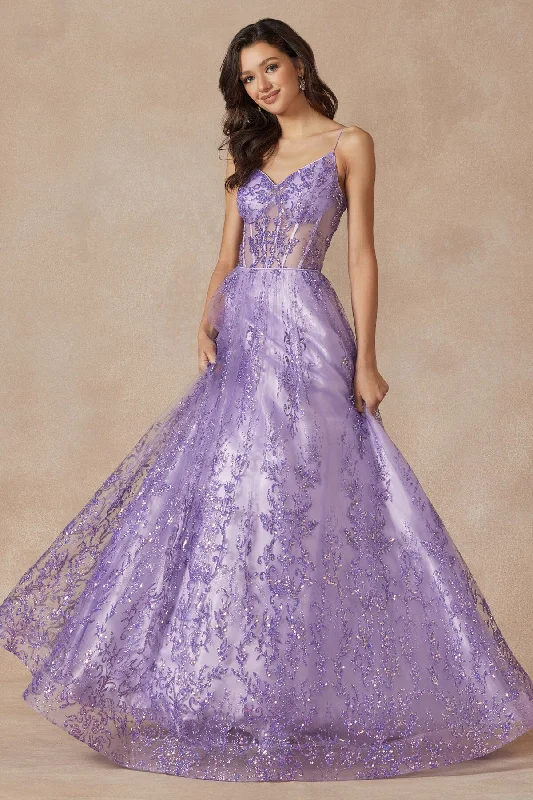 cocktail dresses with high-low skirts for trendy looks --Glitter Print Sleeveless Corset Gown by Juliet 2414 cocktail dresses with high-low skirts for trendy looks --Glitter Print Sleeveless Corset Gown by Juliet 2414